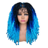 Blue Butterfly Locs Full Lace Braided Wigs For Women Crochet Hair Dreadlocks Meche Faux Locks Braids Extensions Synthetic Hair