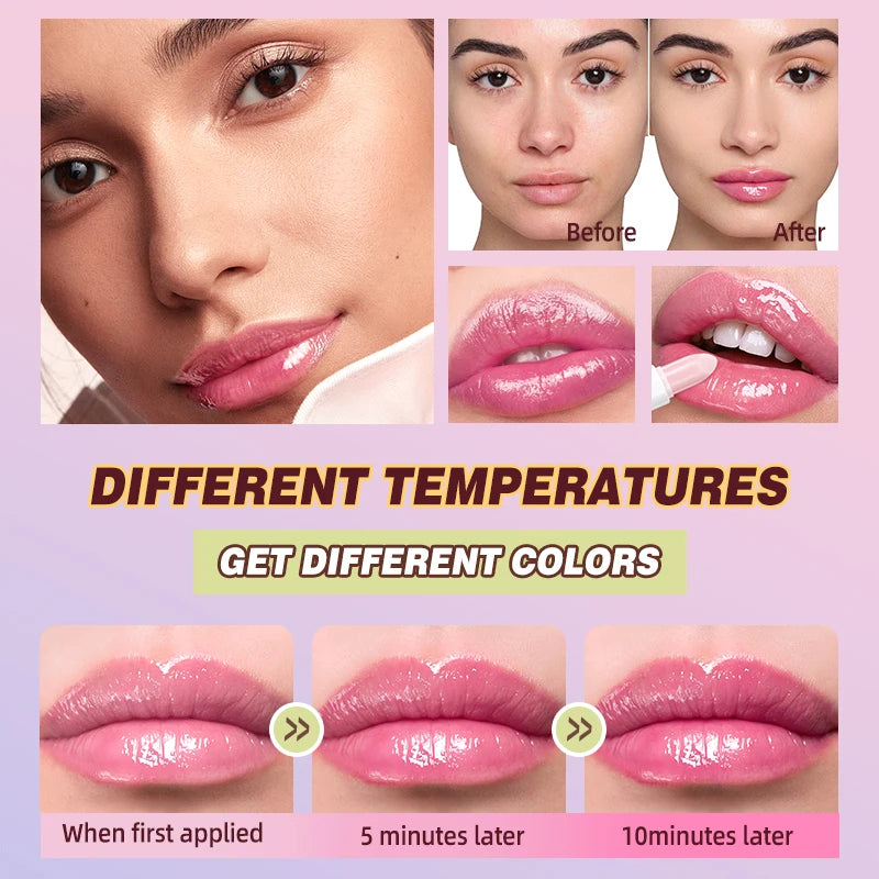 3 sets of color changing lipstick, durable, moisturizing, soothing and repairing dry lips
