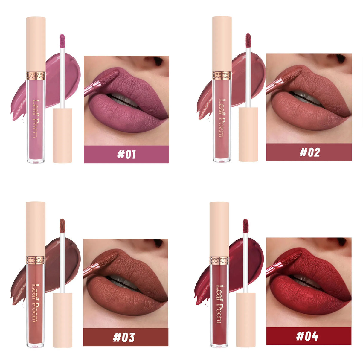 8 piezas de lápiz labial líquido mate, brillo de labios - resistente al agua, antiadherente, brillo de labios de larga duración, tonos marrón, rosa, morado y rojo, adecuado para el Día de San Valentín, diario, fiestas, viajes