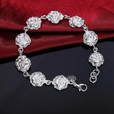 Fashion charm 925 Sterling Silver Bracelet for man woman Twisted rope chain fine jewelry Wedding party Christmas gift - Lootquake