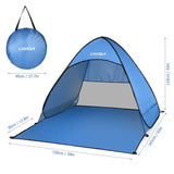 Tienda de campaña automática emergente para playa Lixada, ligera, para exteriores, con protección UV, para acampar y pescar, refugio solar tipo cabaña