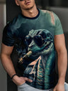 Fashion 3D Snake Printed T Shirt For Men Funny Animal Pattern Oversized T-shirt Summer Hip Hop Trend Clothing Casual O-neck Tops - Lootquake