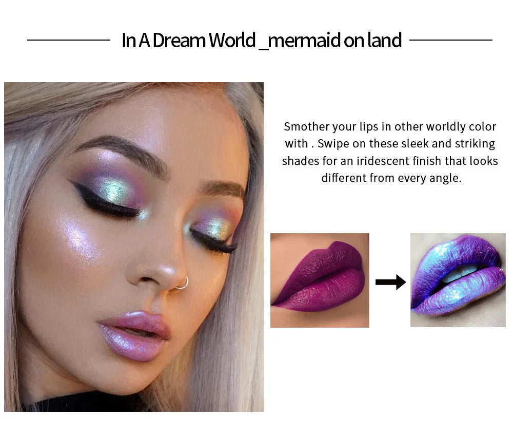 HANDAIYAN Best Seller Glitter Lip Gloss 6colors Moisturizing Mermaid Lip Glaze Waterproof Long Lasting Liquid Lip Stick