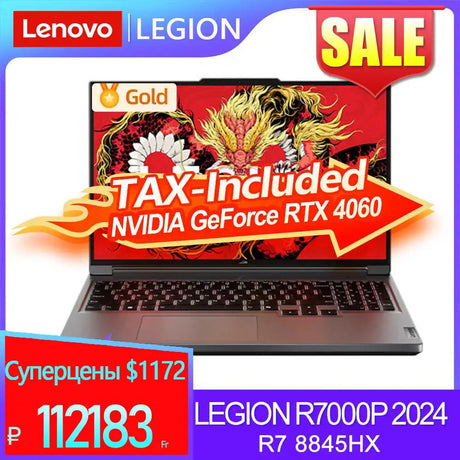 Hot Lenovo LEGION R7000P 2024 Ryzen R7 8845H Geforce RTX4060 8GB 16G/32G RAM 1T SSD 16INCH 2.5K 165Hz Screen 100% sRGB - Lootquake