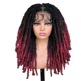 Blue Butterfly Locs Full Lace Braided Wigs For Women Crochet Hair Dreadlocks Meche Faux Locks Braids Extensions Synthetic Hair