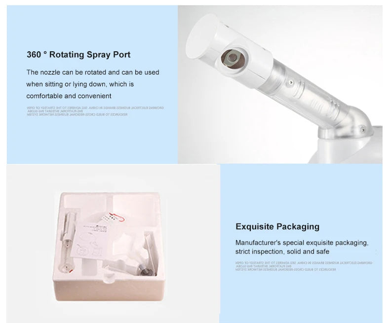 Vaporisateur vapeur pour le visage et les cheveux, humidificateur, brumisateur nano chaud, vaporisateur d'ozone pour le visage, hydratant pour les cheveux, appareil à vapeur pour salon à domicile