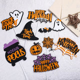 Happy Halloween Cake Topper Trick or treat Ghost Hat Bat Spider web Pumpkin Boo Goblin Bones Party Baking Cake Dessert DIY Decor