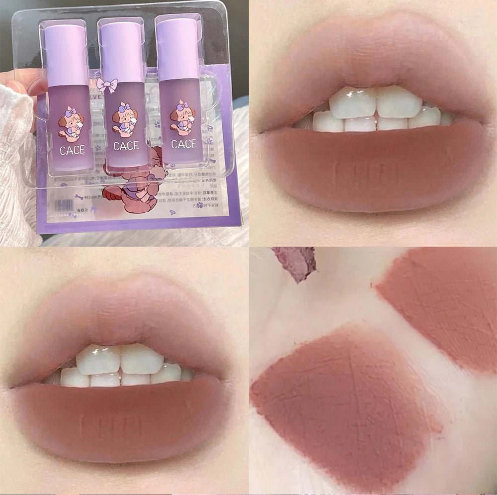 New Lovely Matte Liquid Lipstick Velvet Nude Red Lip Gloss Long Lasting Non-stick Cup Lip Mud Tint Cream Beauty Makeup Cosmetics