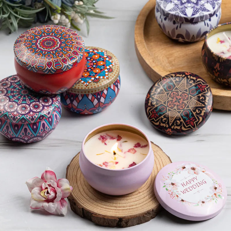 Soybean wax dried flower scented candle? Wedding companion gift birthday gift floral fragrance incense candle