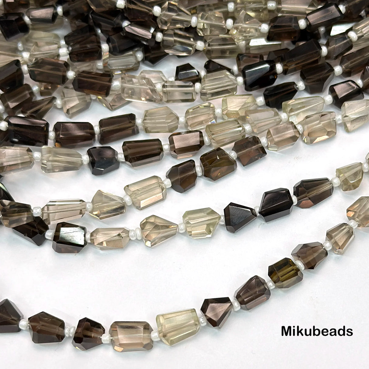 Natural AA Smoky Crystal 4.5-7.5*6.5-10mm Faceted Irregular Shape Beads Shinny Stone For Jewelry Making DIY Bracelet Necklace - Lootquake