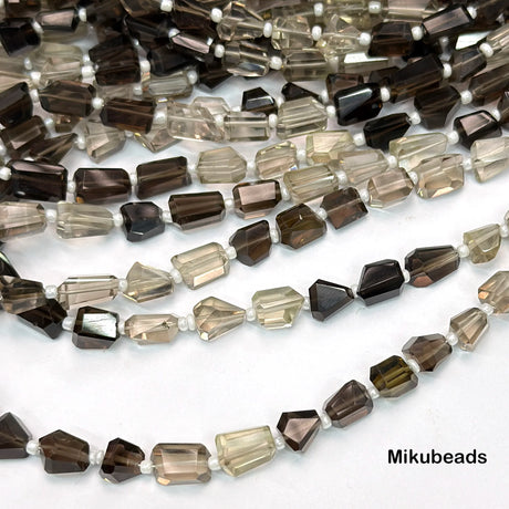 Natural AA Smoky Crystal 4.5-7.5*6.5-10mm Faceted Irregular Shape Beads Shinny Stone For Jewelry Making DIY Bracelet Necklace - Lootquake