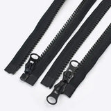 1Pc Meetee 60-300cm 5# Resin Zippers Black White Double Slider Open-End Zips for Sewing Coat Tent Zipper Closure DIY Accessories - Lootquake