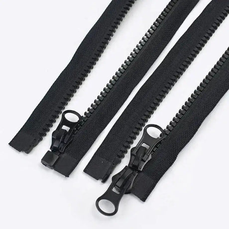 1Pc Meetee 60-300cm 5# Resin Zippers Black White Double Slider Open-End Zips for Sewing Coat Tent Zipper Closure DIY Accessories - Lootquake