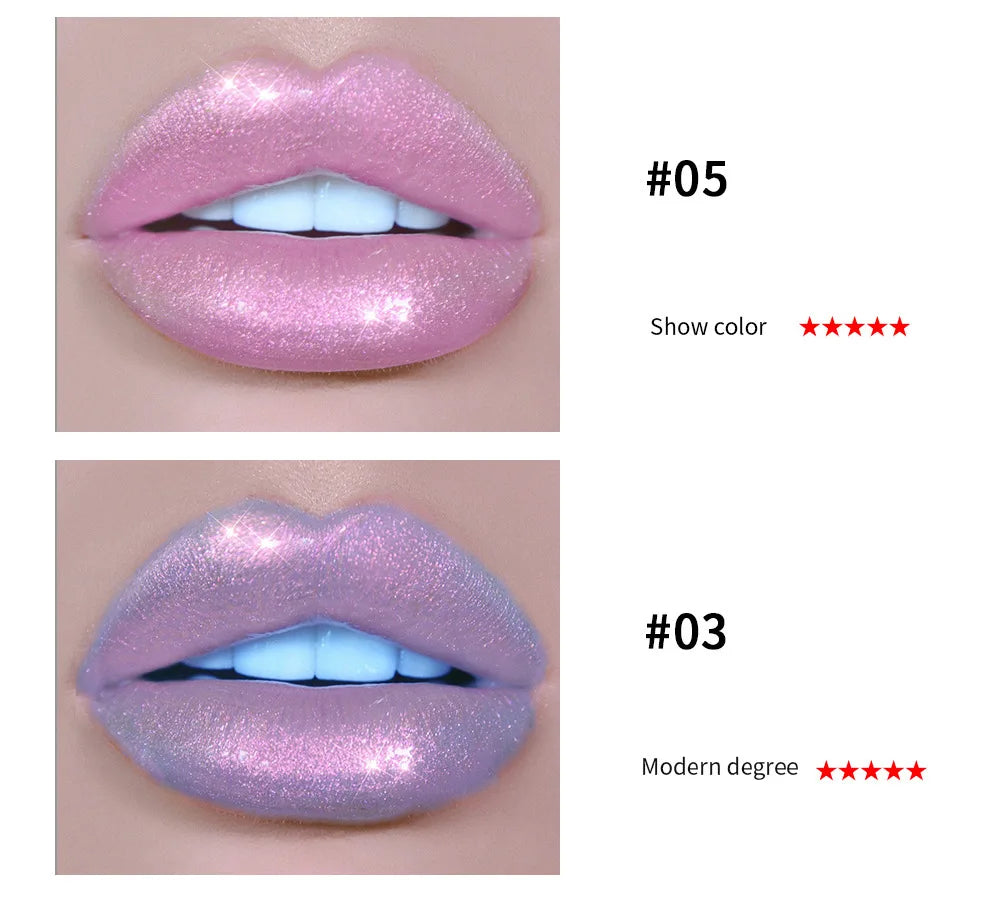 HANDAIYAN Best Seller Glitter Lip Gloss 6colors Moisturizing Mermaid Lip Glaze Waterproof Long Lasting Liquid Lip Stick