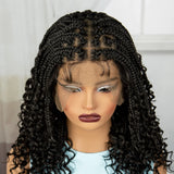 16" Deep Wave Knotless Braids Wig | Curly Ends | Full Lace | Baby Hair