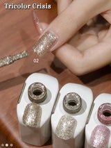 MIANEL12ML High Gloss Light Bulb Fine Glitter Powder Gel Nail Polish Milky White Nail Polish, New Style All-match White Nails