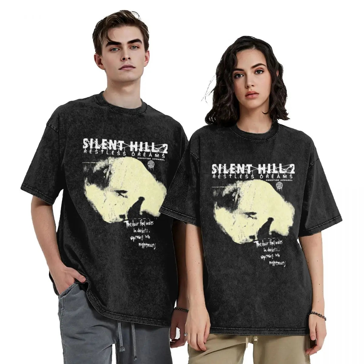 Restless Dreams Silent Hill T Shirt Hip Hop Washed Short Sleeve Street T-Shirts for Men Women Tops Streetwear Graphic Tee Shirt - Lootquake