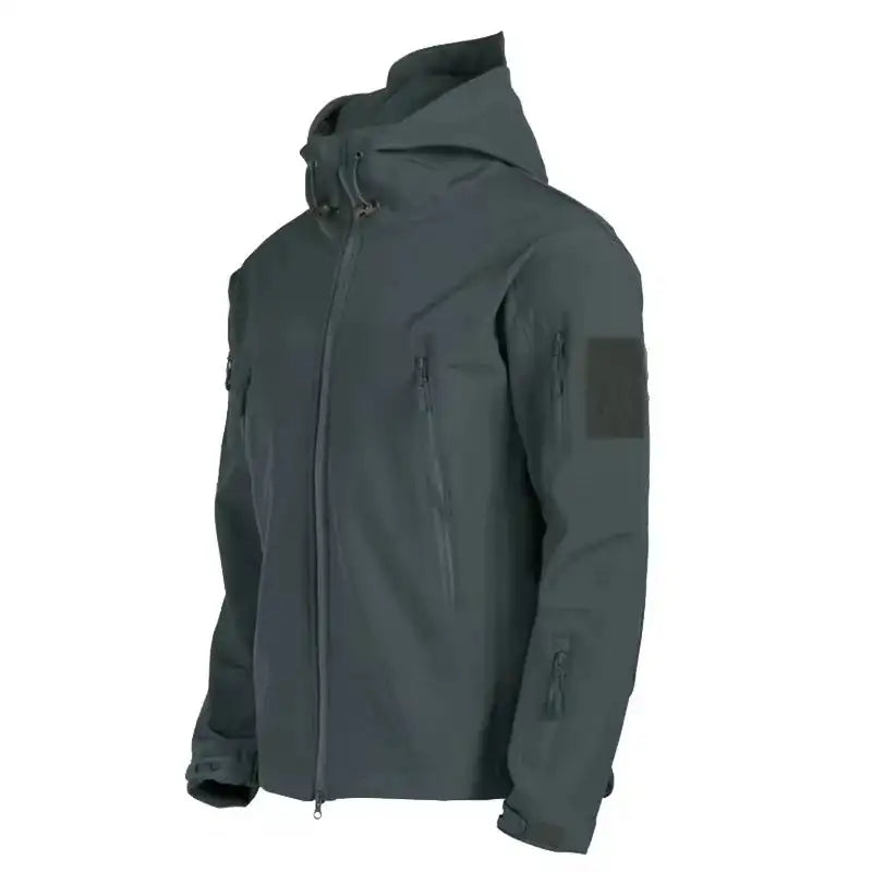 2024 New Outdoor Jackets Men Shark Skin Soft Shell Tactical Waterproof Windbreaker Jacket Mens Hooded Bomber Coats Hiking - Lootquake