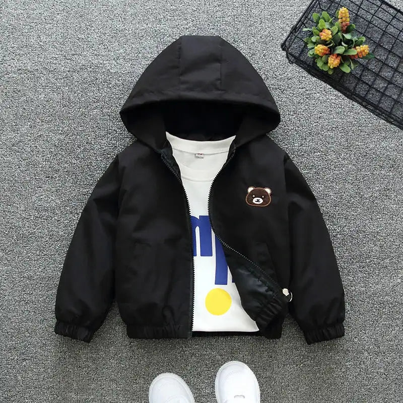 Cartoon Girls Jackets Cute Little Fox Kids Windbreaker Hooded Baby Coat Spring Autumn Children Outwear Toddler Girl Clothes - Lootquake