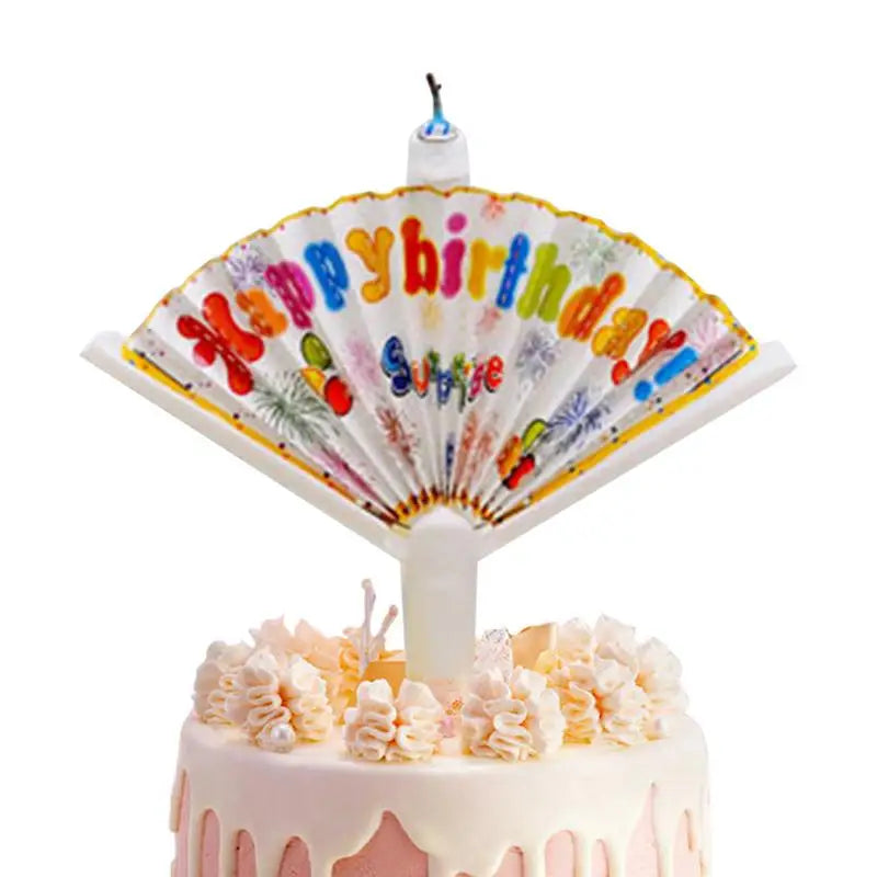 Bougie d'anniversaire en forme d'éventail, fournitures de bougies d'anniversaire, décoration de gâteau d'anniversaire, bougies amusantes pour la décoration du thème d'anniversaire