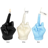 Vela perfumada con forma de dedo medio, divertida estatua de vela, decoración de escritorio, vela con gesto de la mano para el hogar y el dormitorio.