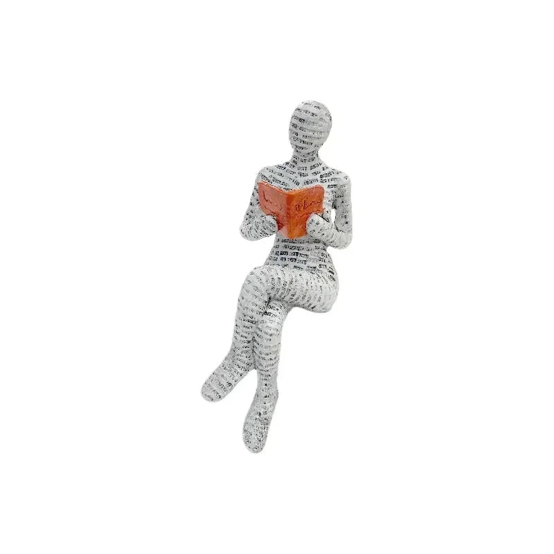 Estatua de pensadora creativa, mujer lectora artística, diseño moderno para el hogar, la oficina, estantería, mueble de TV, decoración y adorno de escritorio.