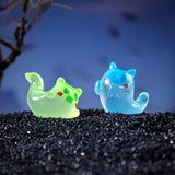 Cute Halloween Mini Luminous Ghost Miniature Landscape Ornaments Resin Diy Home Decorations Desktop Decor Crafts Party Gifts