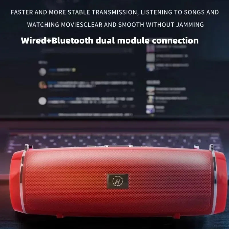 Enceinte Bluetooth portable sans fil 200 W, caisson de basses haute puissance, étanche, avec radio FM, port USB et carte TF.