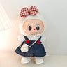 Labubu Doll Clothes & Accessories Denim Skirt With Red Bow Headband Set Trendy Outfits for Labubu Collectibles - Lootquake