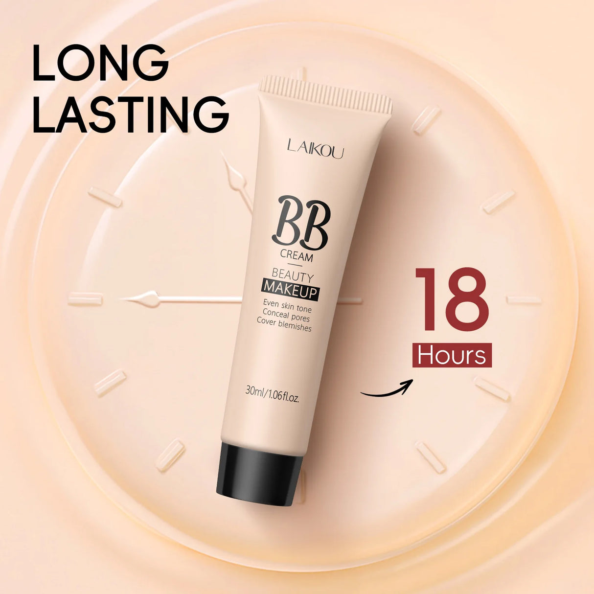 Natural Finish Foundation Cream 30ml Lightweight BB Cover Dark Circles Pores Oil Free Long Lasting Makeup Base