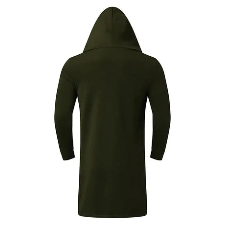 Men's Winter Hooded Cardigan Trench Coat Streetwear Solid Color Windbreaker Leisure Fashion Fleece-lined Jacket Vintage Hoodie - Lootquake
