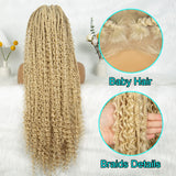 Blonde Bohemian Knotless Box Braids Wig | Transparent HD Full Lace