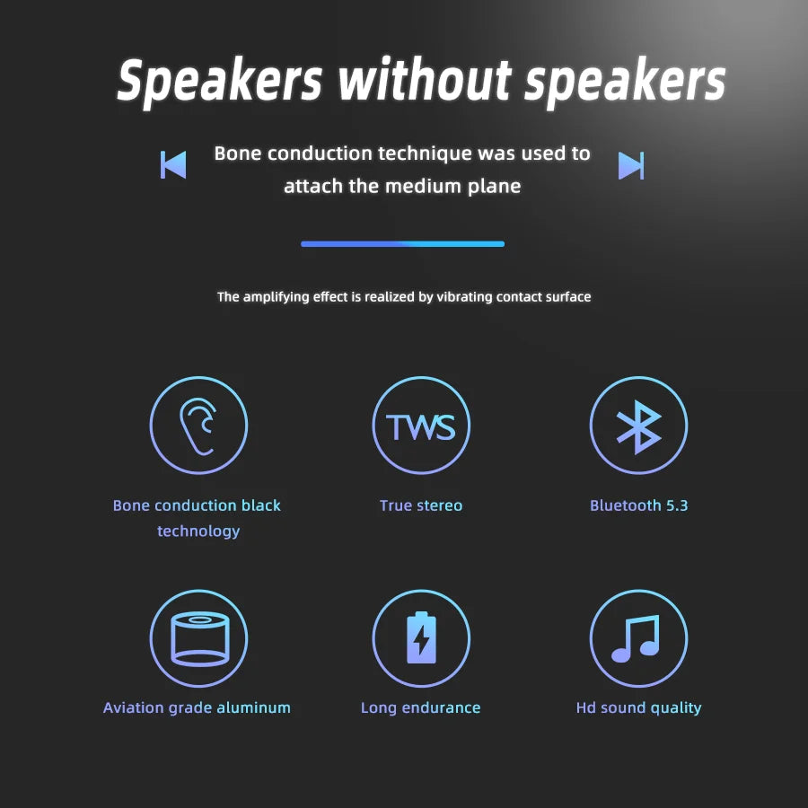 New Trend! TWS Bluetooth Bone Conduction Mini Speaker, Super Portable, Rich Bass Sound for Outdoor Exercise & Party
