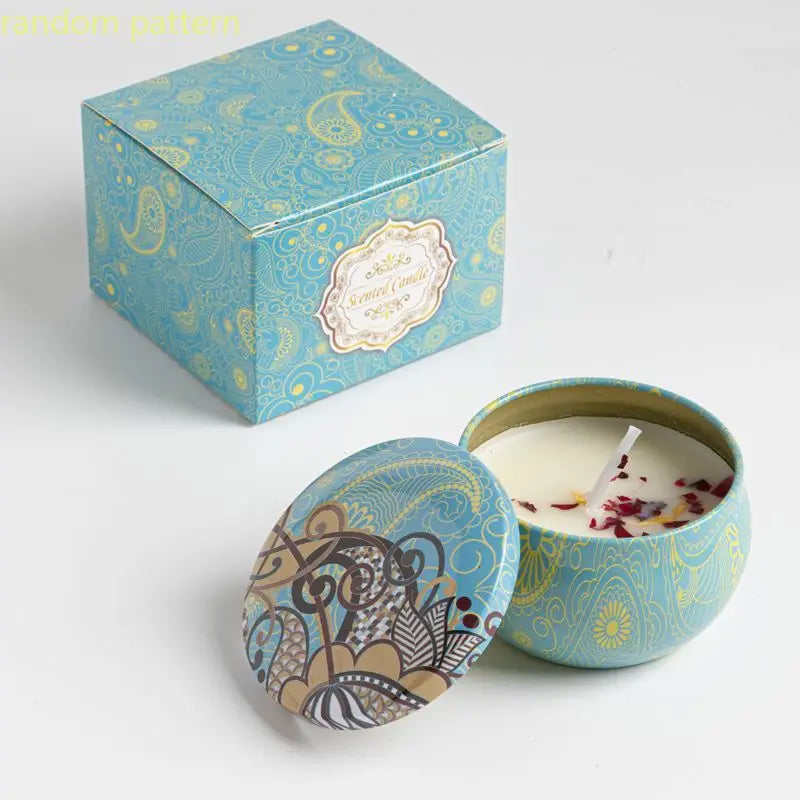 Velas aromáticas de osmanthus y gardenia con pétalos. Pequeñas velas aromáticas románticas para cumpleaños de niñas. Aromaterapia para el hogar.