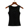 Camisola de algodón suave para mujer, conjunto de verano, camiseta ajustada y sexy, camiseta de punto y top sin mangas para exteriores