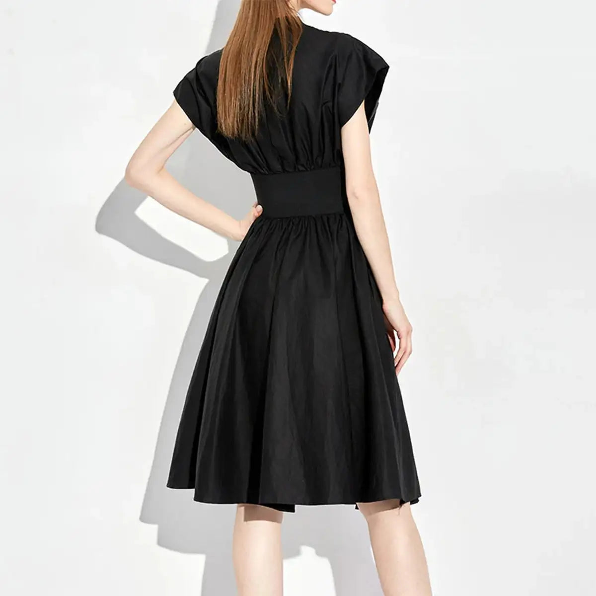 CHCH Women's Long Dress 2024 Summer New V-neck Sleeveless High Waist Slim Black Business Party Women's Wear - Lootquake
