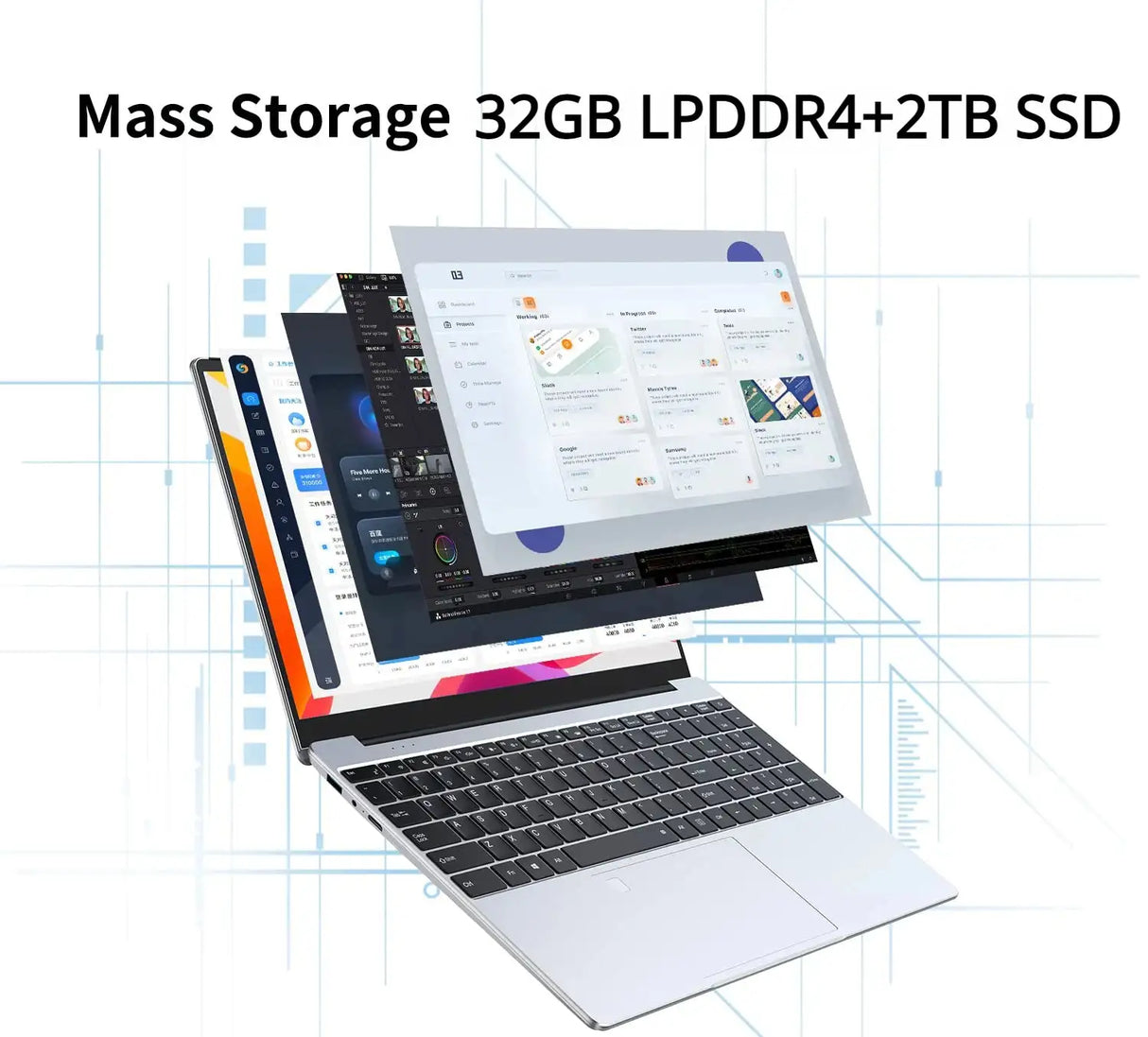 2024 AMD Laptops Gaming Office Business Notebooks Win11 15.6 inch IPS Ryzen7 5700U 8 Cores 32GB DDR4 2TB PCIE 9000mAh - Lootquake