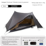 Tienda de campaña para acampar y hacer senderismo al aire libre, sin varillas, de nailon 15D, con pirámide doble A y revestimiento de silicona de doble cara, ASTA GEAR Yun Chuan