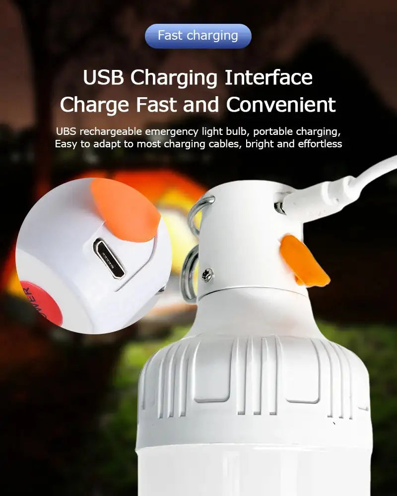 2pcs Rechargeable LED Indoor Outdoor Emergency Hookup Portable Lights with Battery Flashing Lights Barbecue Tent Camping Lights - Lootquake