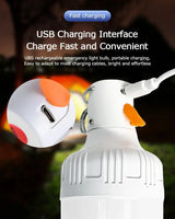2pcs Rechargeable LED Indoor Outdoor Emergency Hookup Portable Lights with Battery Flashing Lights Barbecue Tent Camping Lights - Lootquake