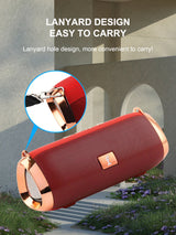 Altavoz Bluetooth inalámbrico para exteriores, portátil, con función de enchufar, subwoofer con avisos de voz, pequeño, regalo para vacaciones