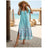 Elegant Dresses For Women Holiday V-Neck Long Dress 3d Vintage Flowers Print Short Sleeve Slit Skirt Summer New Beach Dresses - Lootquake