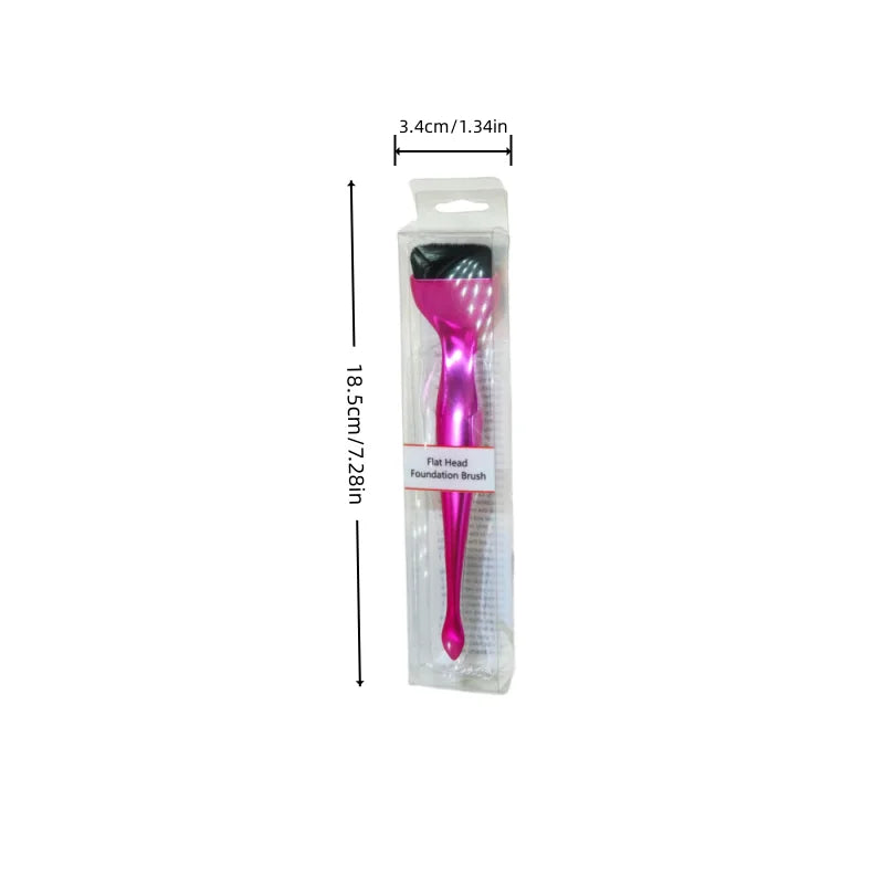 Single Ultrathin Flat-Head Foundation Brush,Spoon-Shaped Design/Non-Powder-Eating/No Powder Waste,For Liquid Foundatio/BBCream,P