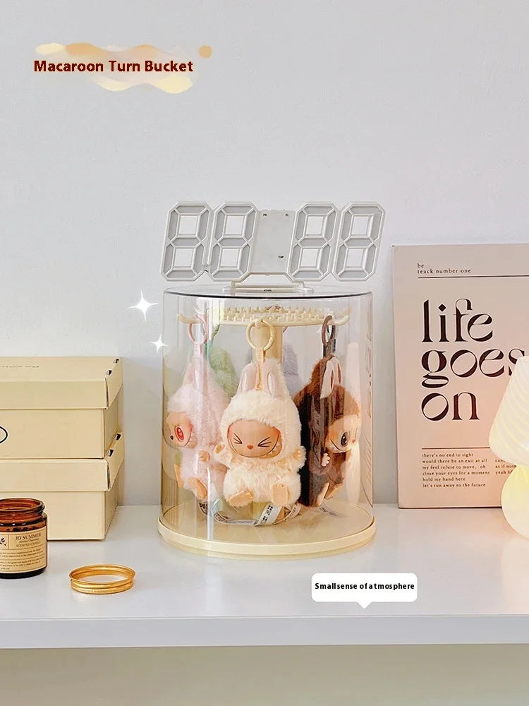 Labubu Pendant Display Box Rotating Transparent Labubu Doll Handmade Storage Display Stand Decorat Ornaments Collection Gifts