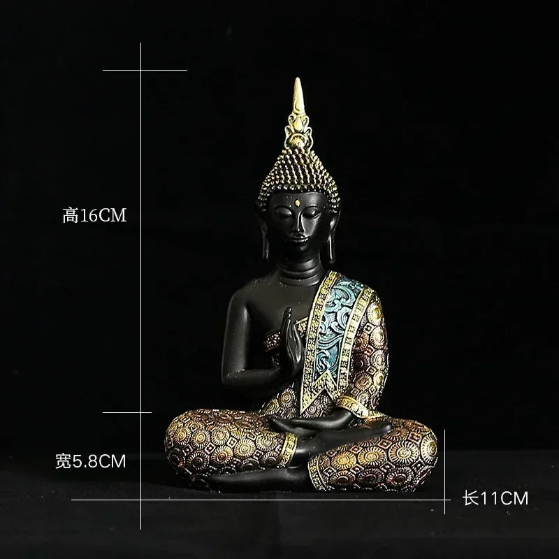 Estatua grande de Buda de Tailandia, escultura de Buda de resina verde hecha a mano, figura budista, meditación, decoración del hogar