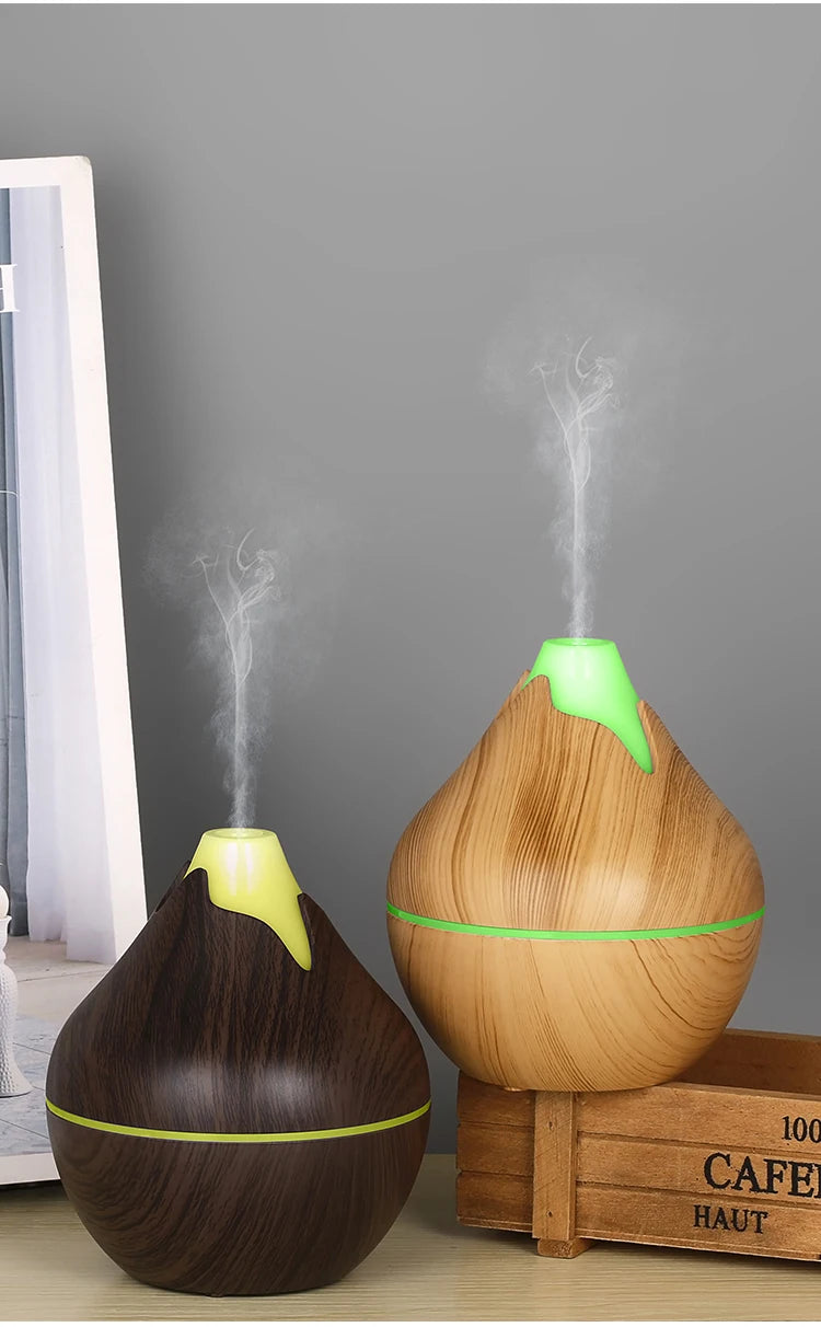 350ML USB aroma oil diffuser wood electric humidifier ultrasonic air humidifier mini aromatherapy LED light mist maker for home