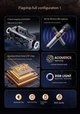 Enceinte Bluetooth sans fil haute puissance 300 W, portable, étanche IPX6, idéale pour les fêtes en extérieur.