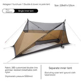 Tienda de campaña para acampar y hacer senderismo al aire libre, sin varillas, de nailon 15D, con pirámide doble A y revestimiento de silicona de doble cara, ASTA GEAR Yun Chuan