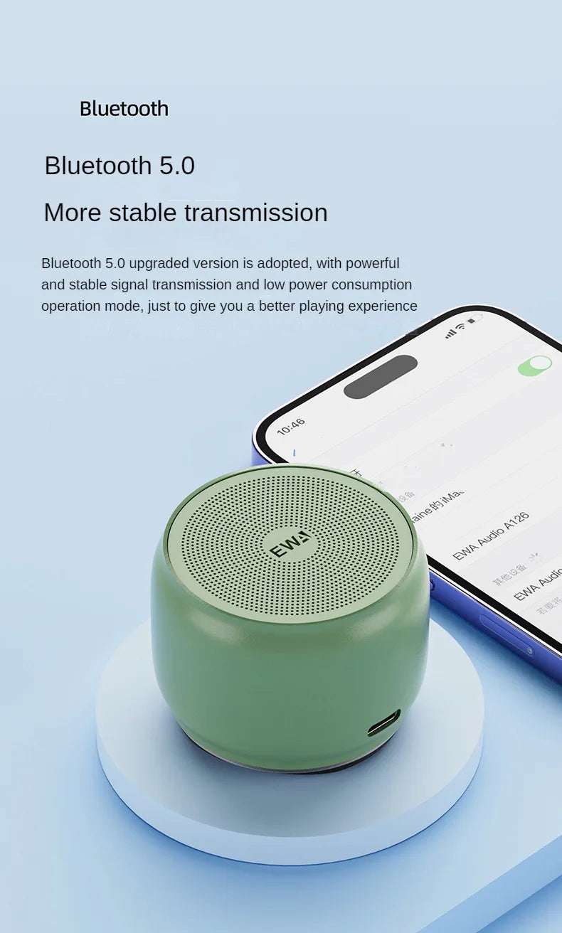 EWA A126 Bluetooth Speaker Mini Portable Aluminum Alloy Heavy Bass High Sound Quality Large Volume Indoor And Outdoor Speakers