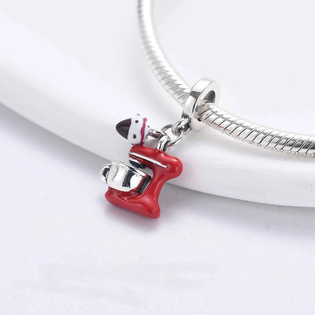 925 Sterling Silver Coffee Red Wine Coffee Glass Maker champagne Charm bead Fit Original Pendant Bracelet DIY Jewelry For Women - Lootquake
